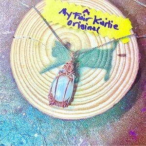 Rose Gold & Silver Moonstone Minimalist Necklace